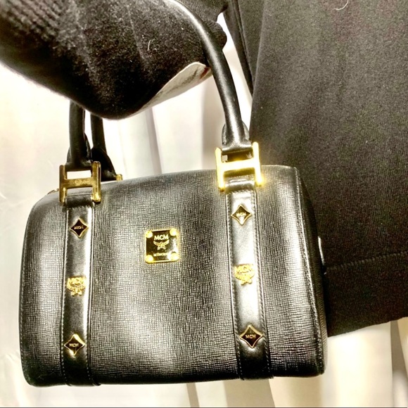 MCM Handbags - MCM Black Boston FIRM bag Handbag Purse